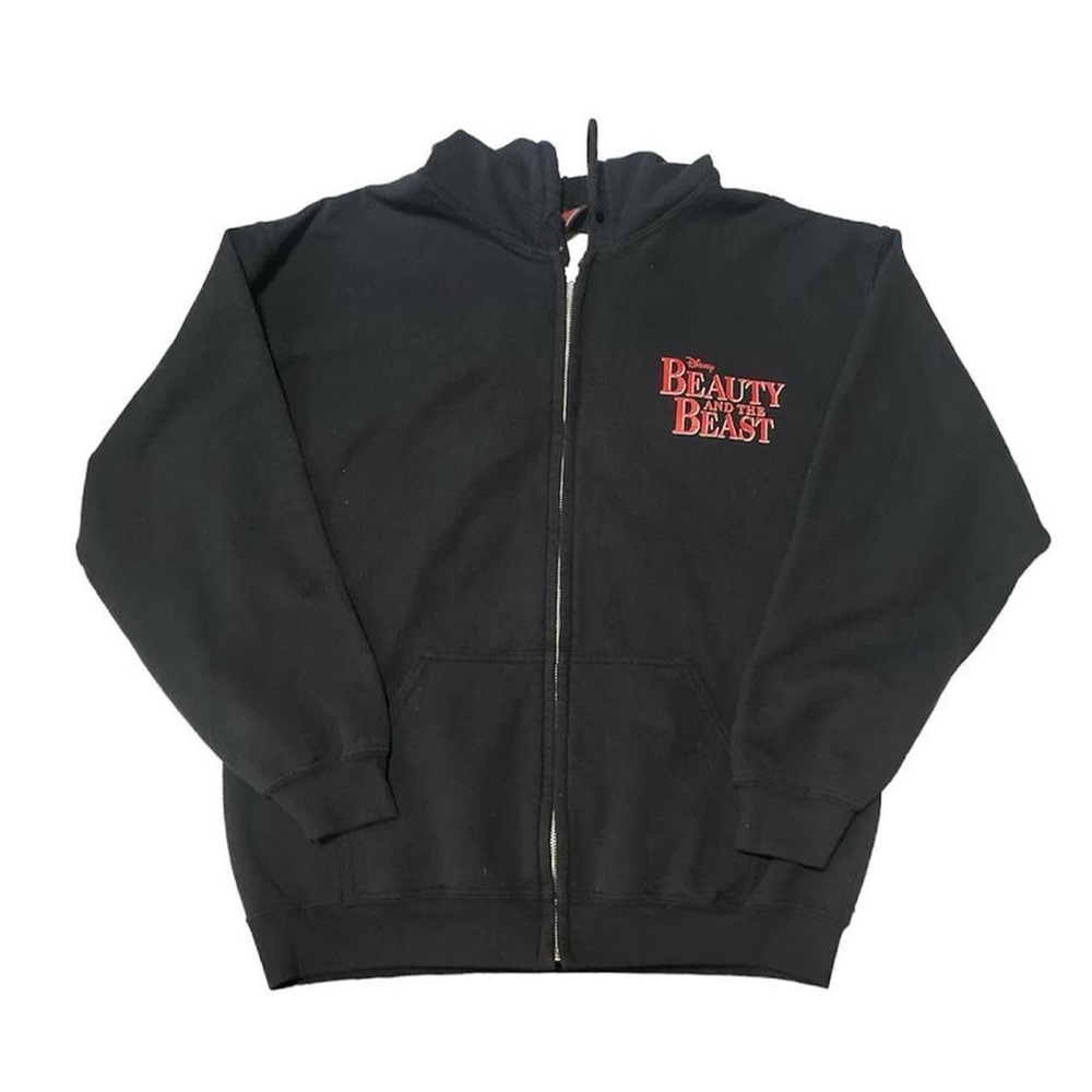 Vintage 90s Broadway musical Disney beauty and the beast tour zip up hoodie